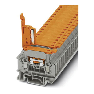 Phoenix Contact UK 5-HEDI N GY Series Grey, Orange Disconnect Terminal Block, Single-Level, Screw Termination