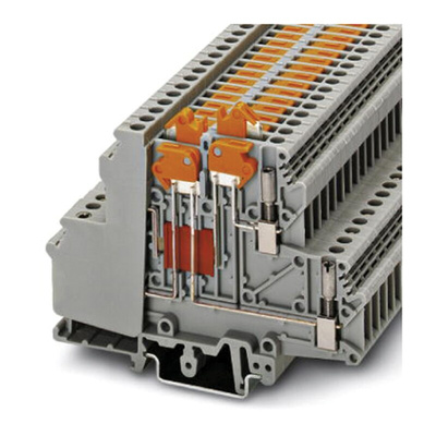 Phoenix Contact UDMTK 5 Series Grey Feed Through Terminal Block, 0.2 → 4mm², Double-Level, Screw Termination