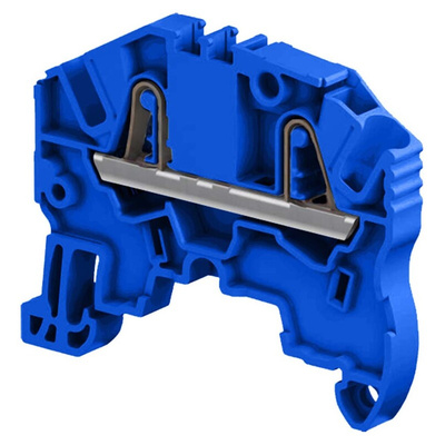 Entrelec ZK2.5 Series Blue Standard Din Rail Terminal, 2.5mm², Single-Level, Spring Clamp Termination