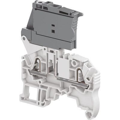 Entrelec ZK2.5 Series Grey Fused DIN Rail Terminal, 2.5mm², Single-Level, Spring Clamp Termination, Fused