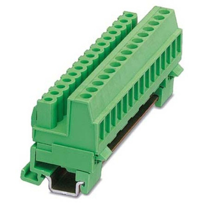 Phoenix Contact MSTBVK 2.5/ 5-ST-5.08 Series Green DIN Rail Terminal Block, Screw Termination