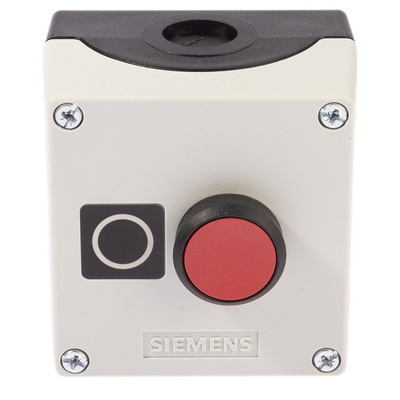 Siemens Enclosed Push Button - NC, Plastic, Red, O, IP66, IP67, IP69, IP69K