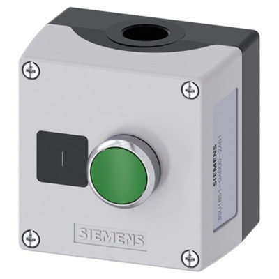 Siemens Enclosed Push Button - NO, Metal, Green, I, IP66, IP67, IP69, IP69K