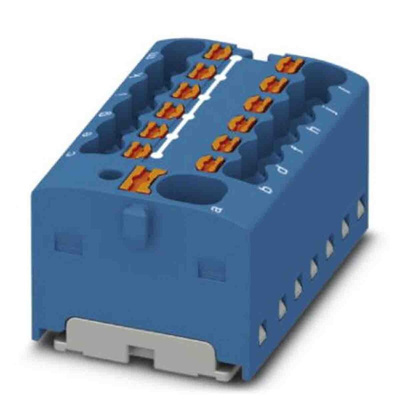 Phoenix Contact Distribution Block, 13 Way, 2.5mm², 17.5A, 450 V, Blue