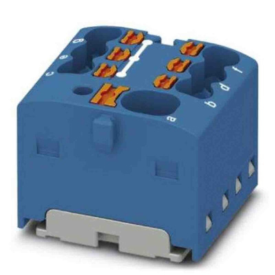 Phoenix Contact Distribution Block, 7 Way, 2.5mm², 17.5A, 450 V, Blue