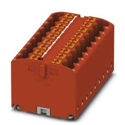 Phoenix Contact Distribution Block, 18 Way, 4mm², 24A, 450 V, Red