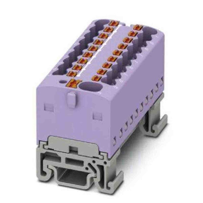 Phoenix Contact Distribution Block, 19 Way, 2.5mm², 17.5A, 500 V, Violet