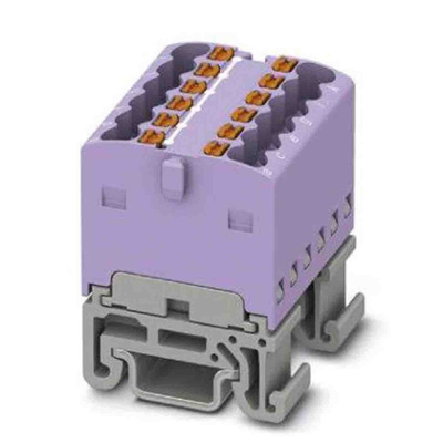 Phoenix Contact Distribution Block, 12 Way, 2.5mm², 17.5A, 500 V, Violet