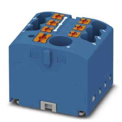 Phoenix Contact Distribution Block, 7 Way, 0.14 → 4mm², 24A, 450 V, Blue