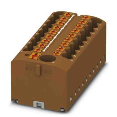 Phoenix Contact Distribution Block, 19 Way, 0.14 → 4mm², 24A, 450 V, Brown