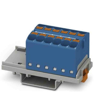 Phoenix Contact Distribution Block, 12 Way, 0.2 → 6mm², 32A, 800 V, Blue