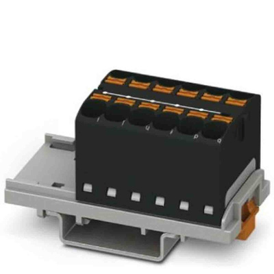 Phoenix Contact Distribution Block, 12 Way, 0.2 → 6mm², 32A, 800 V, Black