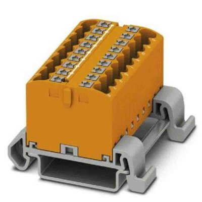 Phoenix Contact Distribution Block, 18 Way, 4mm², 24A, 690 V, Orange