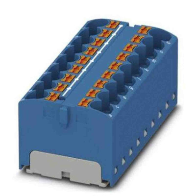 Phoenix Contact Distribution Block, 18 Way, 6mm², 32A, 450 V, Blue