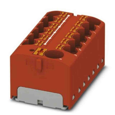 Phoenix Contact Distribution Block, 13 Way, 6mm², 32A, 450 V, Red