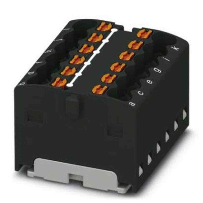 Phoenix Contact Distribution Block, 12 Way, 2.5mm², 17.5A, 450 V, Black