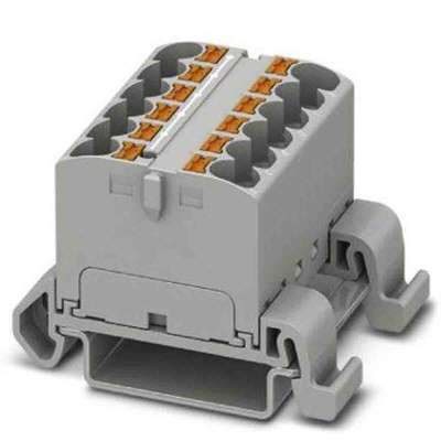 Phoenix Contact Distribution Block, 12 Way, 0.2 → 6mm², 32A, 800 V, Grey