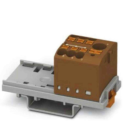 Phoenix Contact Distribution Block, 7 Way, 4mm², 24A, 690 V, Brown