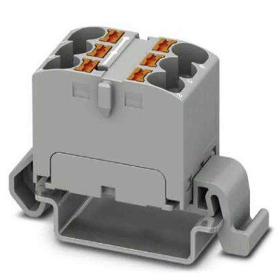 Phoenix Contact Distribution Block, 6 Way, 0.2 → 6mm², 32A, 800 V, Grey
