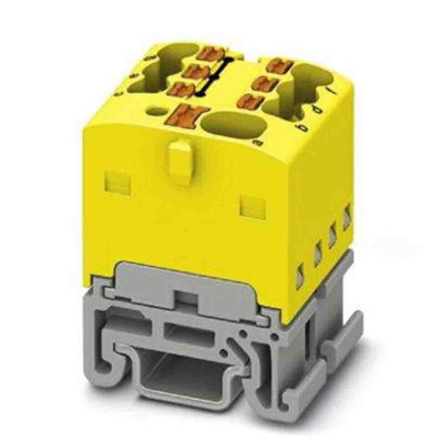 Phoenix Contact Distribution Block, 7 Way, 2.5mm², 17.5A, 500 V, Brown