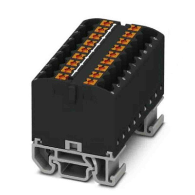 Phoenix Contact Distribution Block, 18 Way, 4mm², 24A, 690 V, Black