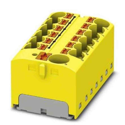 Phoenix Contact Distribution Block, 13 Way, 6mm², 32A, 450 V, Yellow