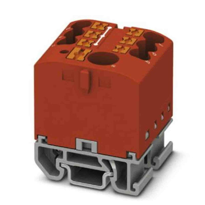 Phoenix Contact Distribution Block, 7 Way, 4mm², 24A, 690 V, Red