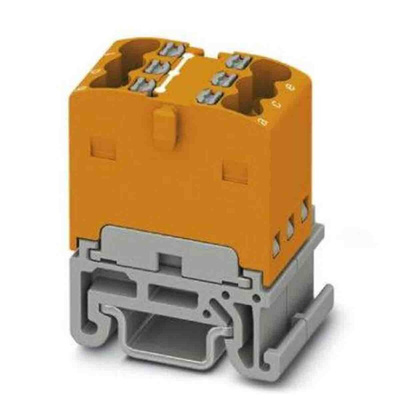 Phoenix Contact Distribution Block, 6 Way, 2.5mm², 17.5A, 500 V, Orange