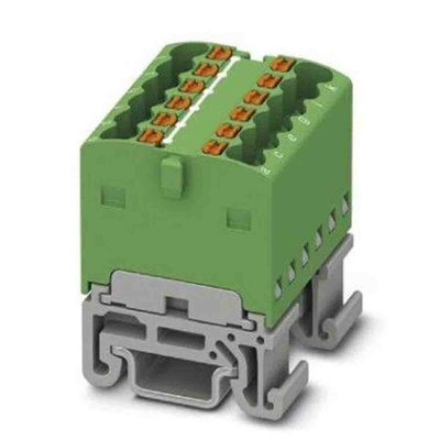 Phoenix Contact Distribution Block, 12 Way, 2.5mm², 17.5A, 500 V, Green