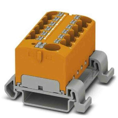 Phoenix Contact Distribution Block, 13 Way, 0.2 → 6mm², 32A, 800 V, Orange