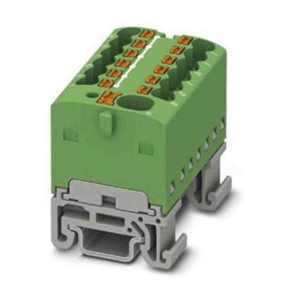 Phoenix Contact Distribution Block, 13 Way, 2.5mm², 17.5A, 500 V, Green