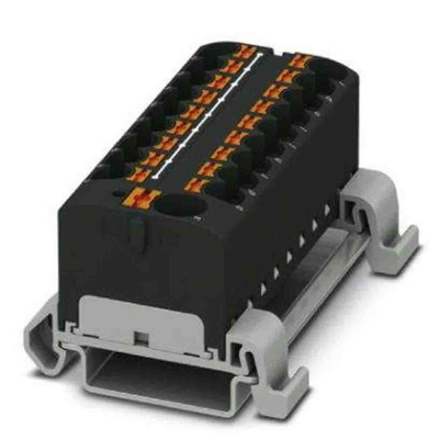 Phoenix Contact Distribution Block, 19 Way, 0.2 → 6mm², 32A, 800 V, Black