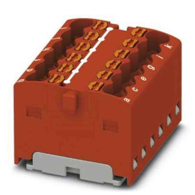 Phoenix Contact Distribution Block, 12 Way, 2.5mm², 17.5A, 450 V, Red