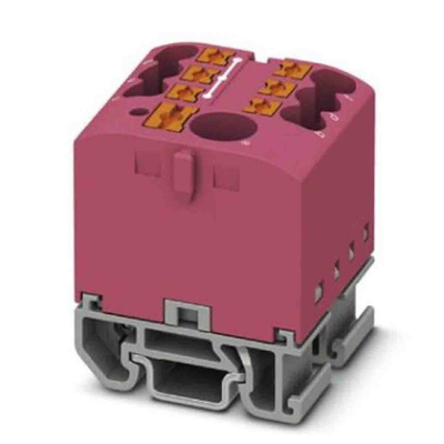 Phoenix Contact Distribution Block, 7 Way, 4mm², 24A, 690 V, Pink