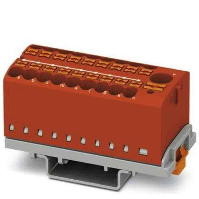 Phoenix Contact Distribution Block, 19 Way, 4mm², 24A, 690 V, Red