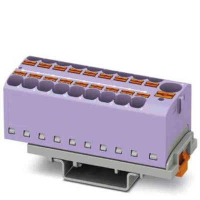 Phoenix Contact Distribution Block, 19 Way, 0.2 → 6mm², 32A, 800 V, Violet