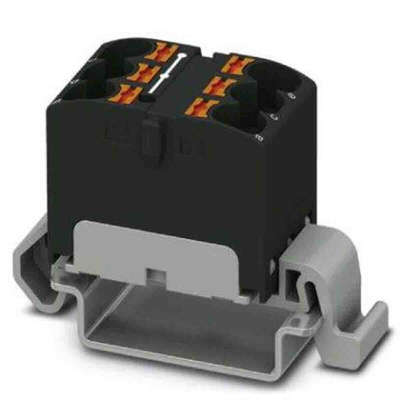 Phoenix Contact Distribution Block, 6 Way, 0.2 → 6mm², 32A, 800 V, Black