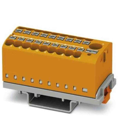 Phoenix Contact Distribution Block, 19 Way, 4mm², 24A, 690 V, Orange
