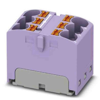 Phoenix Contact Distribution Block, 6 Way, 6mm², 32A, 450 V, Violet