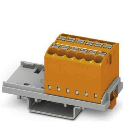 Phoenix Contact Distribution Block, 12 Way, 4mm², 24A, 690 V, Orange