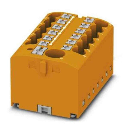 Phoenix Contact Distribution Block, 13 Way, 4mm², 24A, 450 V, Orange