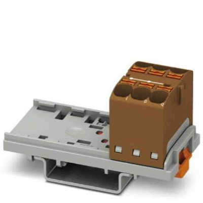 Phoenix Contact Distribution Block, 6 Way, 0.2 → 6mm², 32A, 800 V, Brown