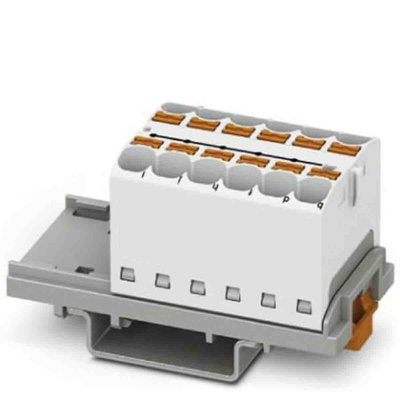 Phoenix Contact Distribution Block, 12 Way, 0.2 → 6mm², 32A, 800 V, White