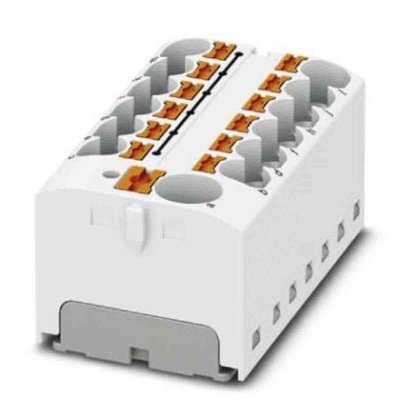 Phoenix Contact Distribution Block, 13 Way, 6mm², 32A, 450 V, White