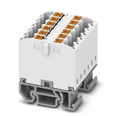 Phoenix Contact Distribution Block, 12 Way, 4mm², 24A, 690 V, White