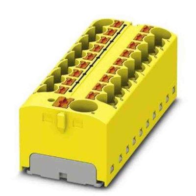 Phoenix Contact Distribution Block, 19 Way, 6mm², 32A, 450 V, Yellow