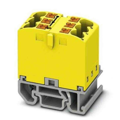 Phoenix Contact Distribution Block, 6 Way, 4mm², 24A, 690 V, Yellow