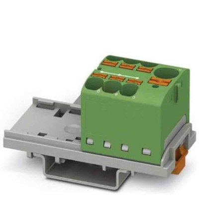 Phoenix Contact Distribution Block, 7 Way, 0.2 → 6mm², 32A, 450 V, Green