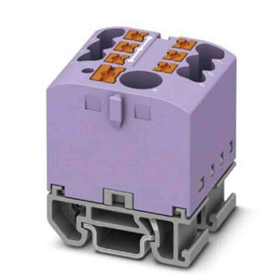 Phoenix Contact Distribution Block, 7 Way, 4mm², 24A, 690 V, Violet