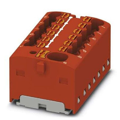Phoenix Contact Distribution Block, 13 Way, 2.5mm², 17.5A, 450 V, Red